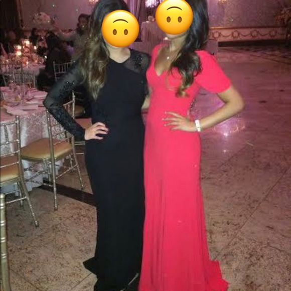 A.B.S illusion long sleeve evening dress - Picture 3 of 4